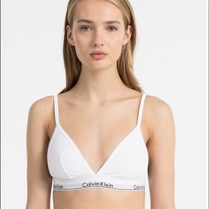 🌼 White Calvin Klein Triangle Bralette